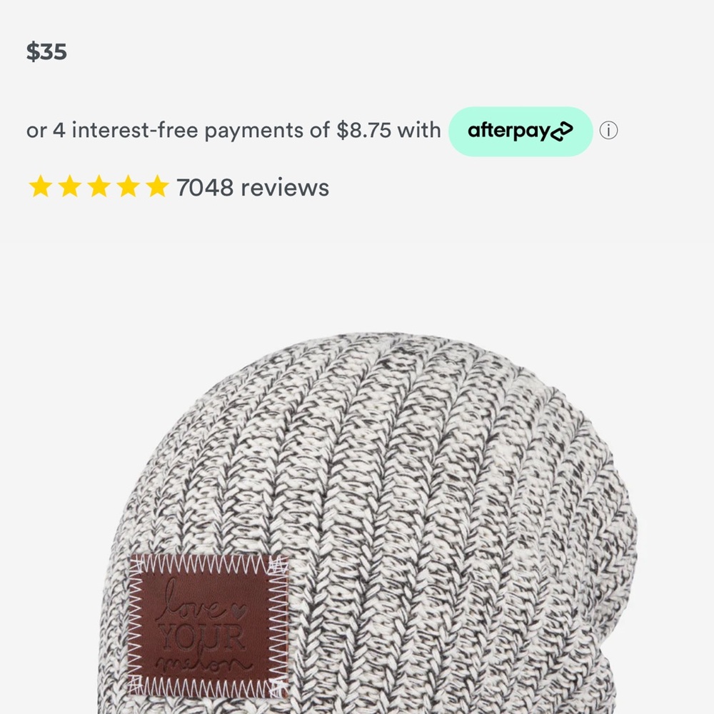 Love Your Melon Knit Beanie - Gray and White